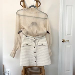 MAJE elegant ivory skirt with matching Top FOR FREE